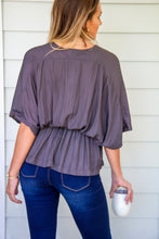 Load image into Gallery viewer, SOMERS NIGHT BLOUSE- CHARCOAL