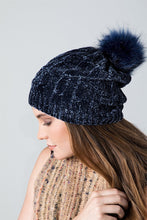 Load image into Gallery viewer, CHENILLE BEANIE- NAVY