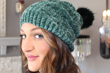 Load image into Gallery viewer, CHENILLE BEANIE- TEAL