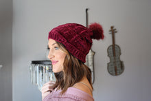 Load image into Gallery viewer, CHENILLE BEANIE- BURGUNDY