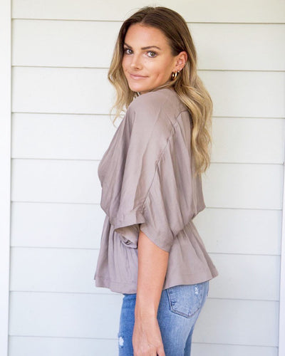SOMERS NIGHT BLOUSE- SILVER SAND