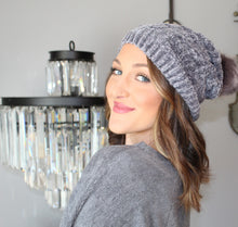 Load image into Gallery viewer, CHENILLE BEANIE- DARK GRAY